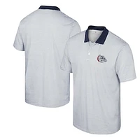 Men's Colosseum White/Navy Gonzaga Bulldogs Print Stripe Polo