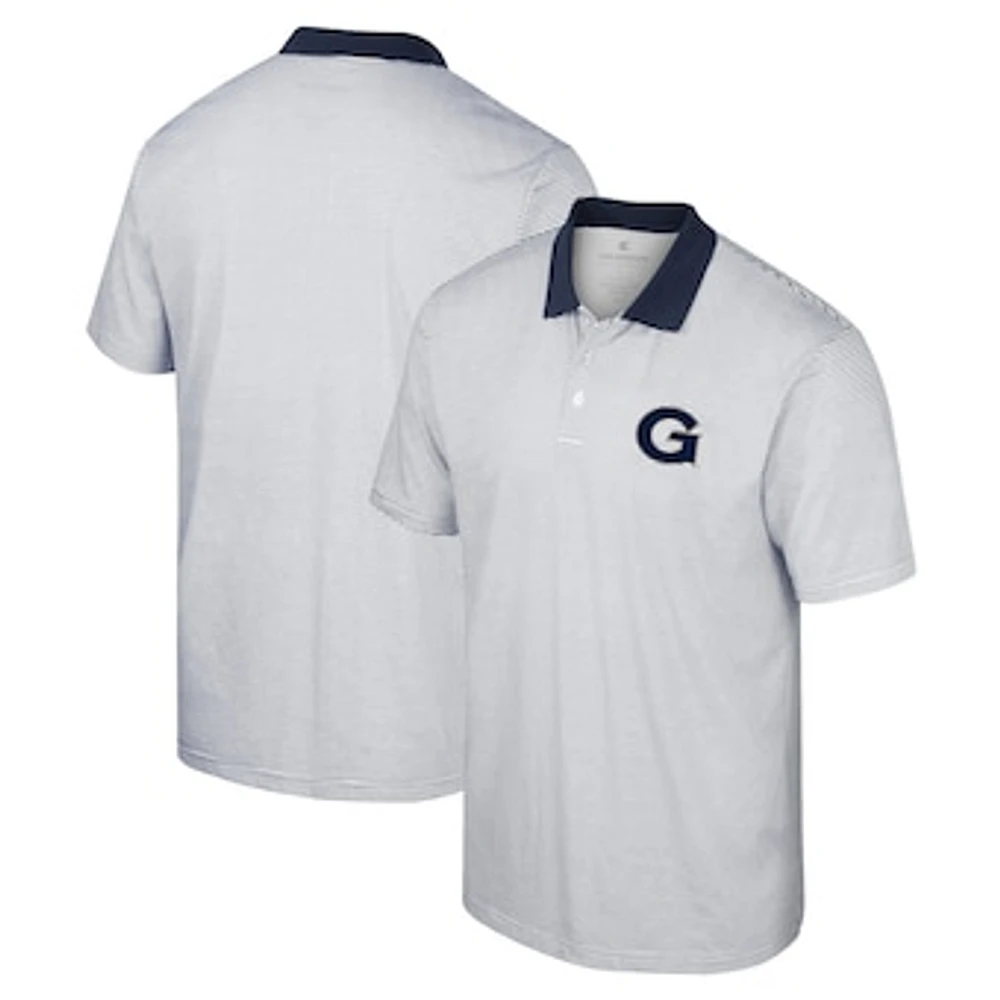 Men's Colosseum White Georgetown Hoyas Print Stripe Polo