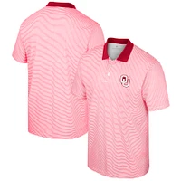 Men's Colosseum White Oklahoma Sooners Print Stripe Polo