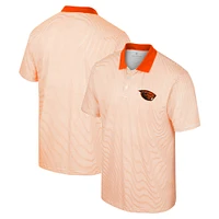 Men's Colosseum White/Orange Oregon State Beavers Print Stripe Polo