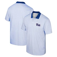Men's Colosseum White/Royal Pitt Panthers Print Stripe Polo