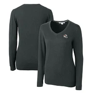 Women's Cutter & Buck  Charcoal Arizona Cardinals Helmet Logo Lakemont Tri-Blend V-Neck Pullover Sweater