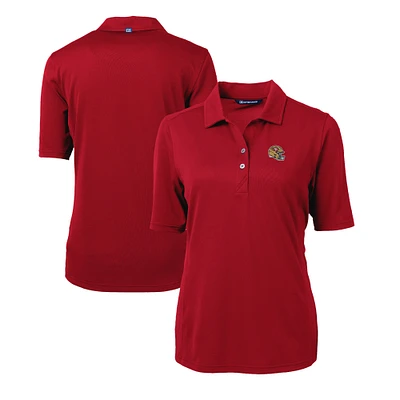 Women's Cutter & Buck  Scarlet San Francisco 49ers Helmet Logo DryTec Virtue Eco Pique Recycled Polo