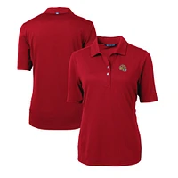 Women's Cutter & Buck  Scarlet San Francisco 49ers Helmet Logo DryTec Virtue Eco Pique Recycled Polo