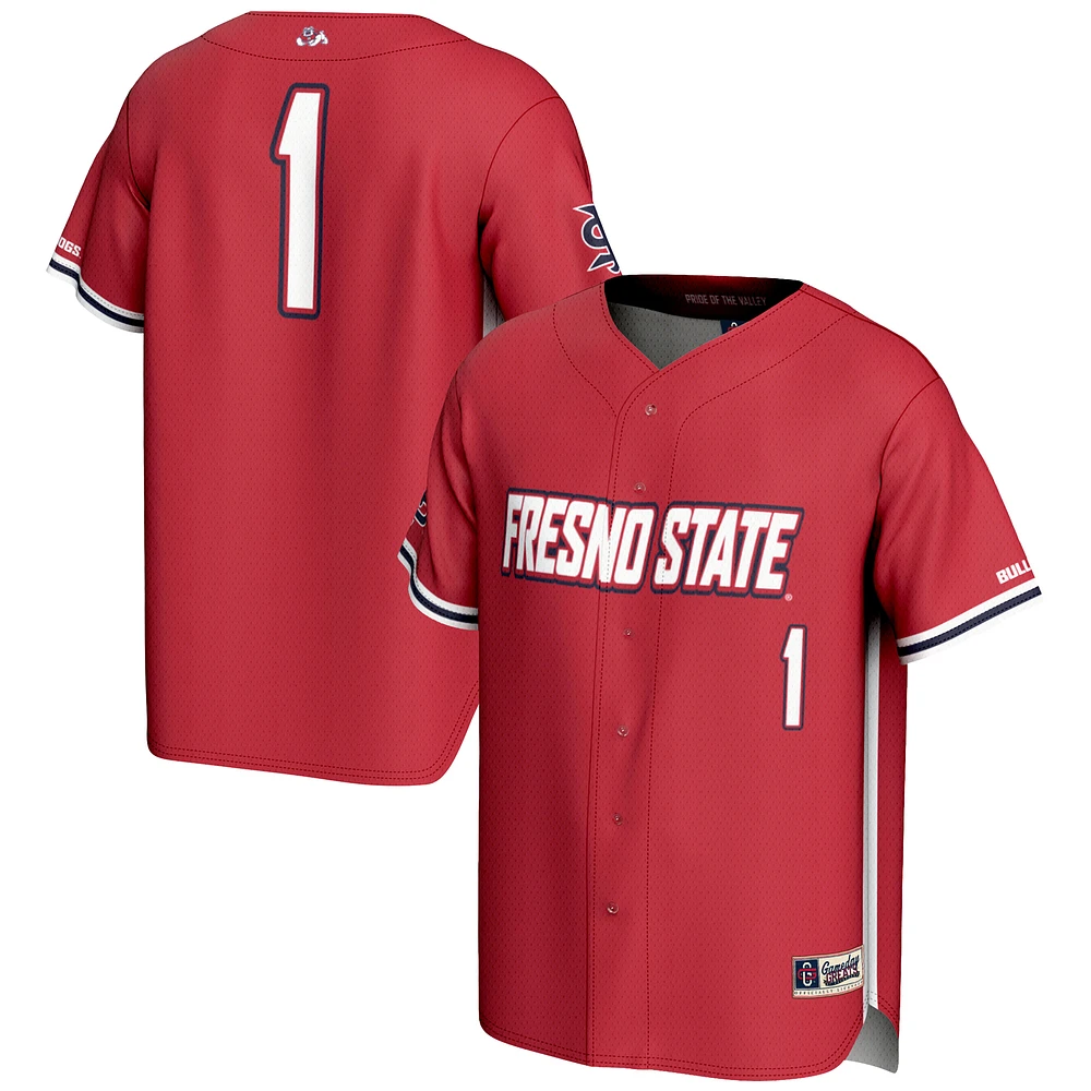 Men's GameDay Greats #1 Fresno State Bulldogs Lightweight Baseball Jersey