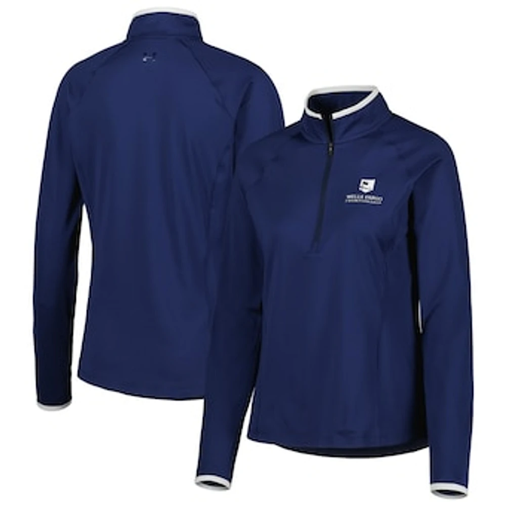 Women's Under Armour Navy Wells Fargo Championship T2 Green Raglan Quarter-Zip Top