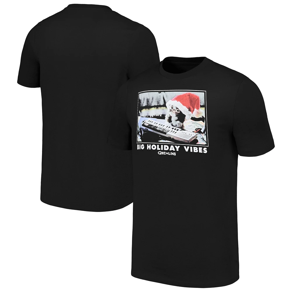 Men's Ripple Junction Black Gremlins Gizmo Santa T-Shirt