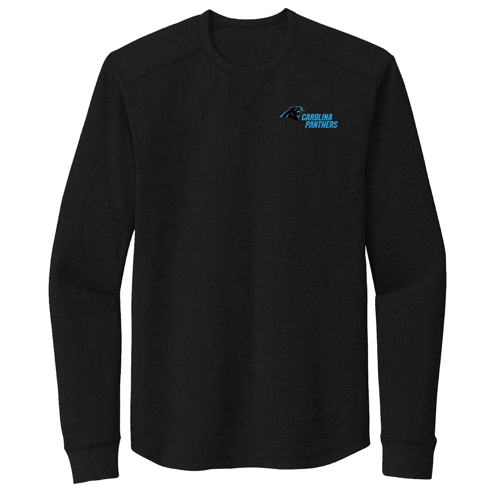 Men's Dunbrooke Black Carolina Panthers Cavalier Thermal Long Sleeve T-Shirt