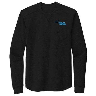 Men's Dunbrooke Black Carolina Panthers Cavalier Thermal Long Sleeve T-Shirt
