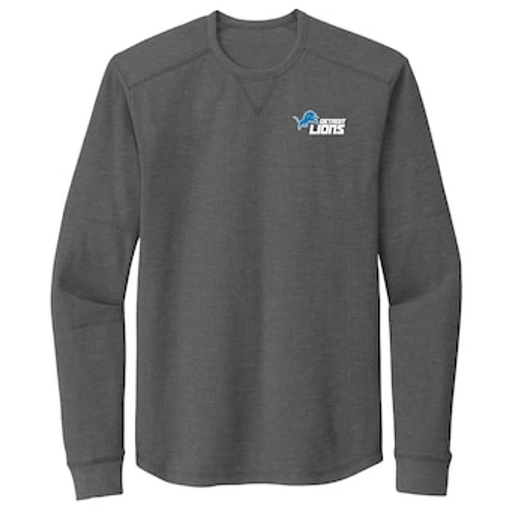 Men's Dunbrooke Heather Gray Detroit Lions Cavalier Thermal Long Sleeve T-Shirt