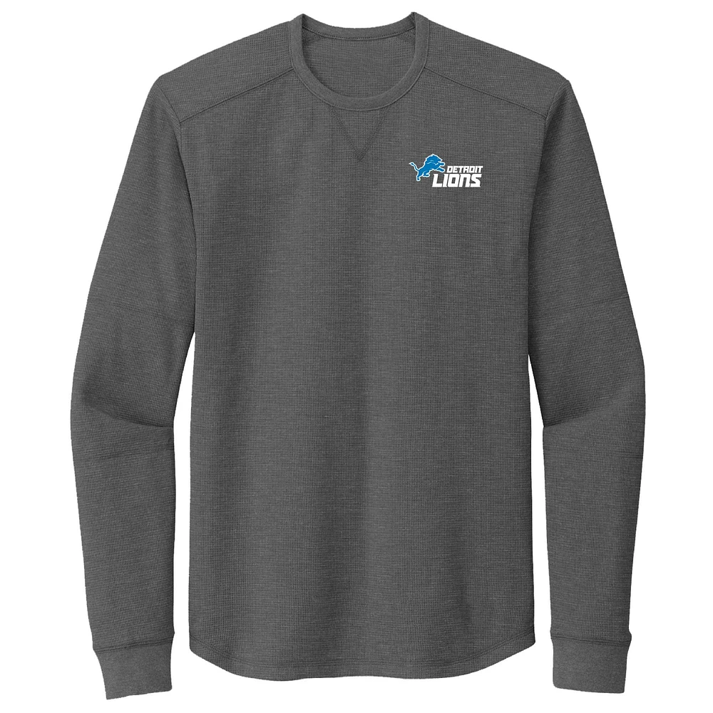 Men's Dunbrooke Heather Gray Detroit Lions Cavalier Thermal Long Sleeve T-Shirt