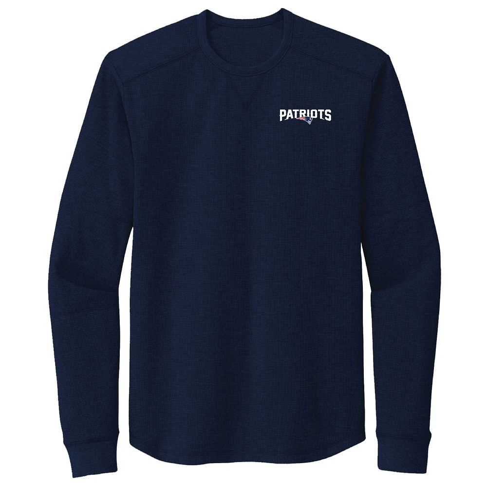 Men's Dunbrooke Navy New England Patriots Cavalier Thermal Long Sleeve T-Shirt