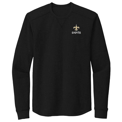 Men's Dunbrooke Black New Orleans Saints Cavalier Thermal Long Sleeve T-Shirt