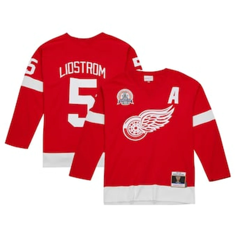 Men's Mitchell & Ness Nicklas Lidstrom Red Detroit Red Wings Alternate Captain Patch 2001/02 Blue Line Player Jersey