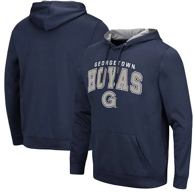 Men's Colosseum Navy Georgetown Hoyas Resistance Pullover Hoodie