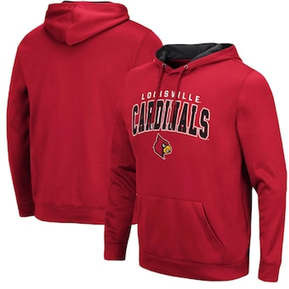 Men's Colosseum Red Louisville Cardinals Resistance Pullover Hoodie