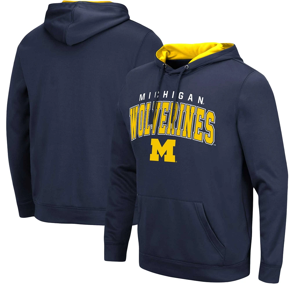 Men's Colosseum Navy Michigan Wolverines Resistance Pullover Hoodie