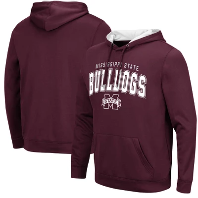 Men's Colosseum Maroon Mississippi State Bulldogs Resistance Pullover Hoodie