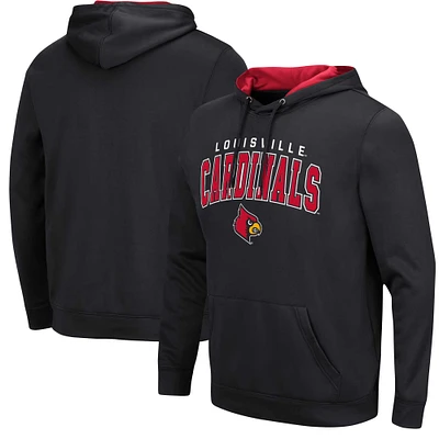 Men's Colosseum Black Louisville Cardinals Resistance Pullover Hoodie