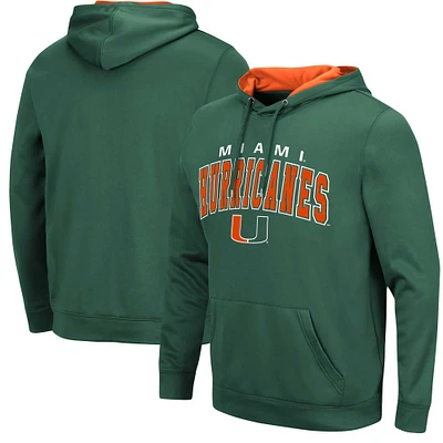 Men's Colosseum Green Miami Hurricanes Resistance Pullover Hoodie