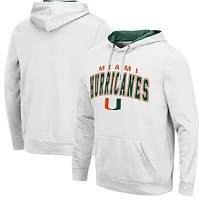 Men's Colosseum White Miami Hurricanes Resistance Pullover Hoodie