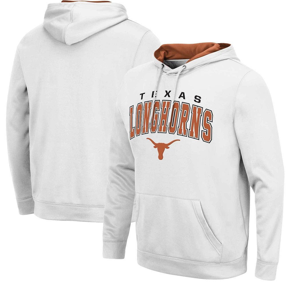 Men's Colosseum White Texas Longhorns Resistance Pullover Hoodie