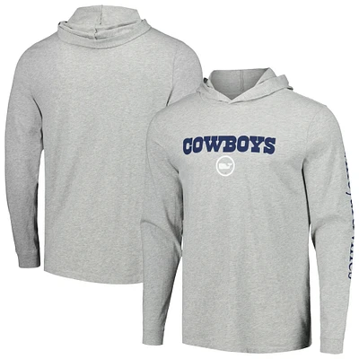 Men's Vineyard Vines Heather Gray Dallas Cowboys Whale Dot Hoodie Long Sleeve T-Shirt