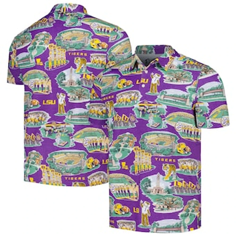 Men's Reyn Spooner Purple LSU Tigers Scenic Polo