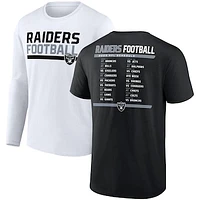 Men's Fanatics Black/White Las Vegas Raiders Two-Pack 2023 Schedule T-Shirt Combo Set