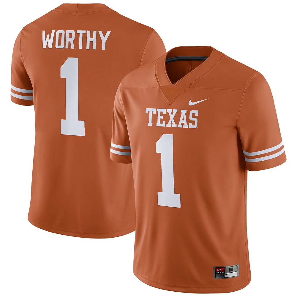 Men's Nike Xavier Worthy Texas Orange Texas Longhorns NIL Replica Football Jersey