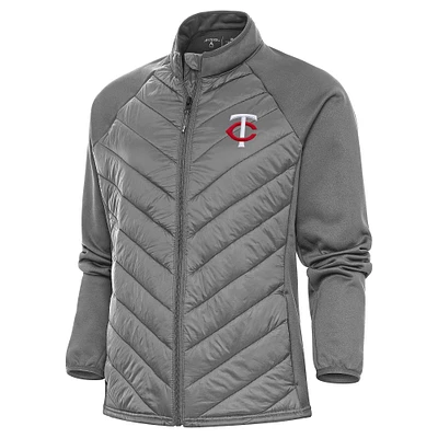Women's Antigua Steel Minnesota Twins Altitude Full-Zip Jacket