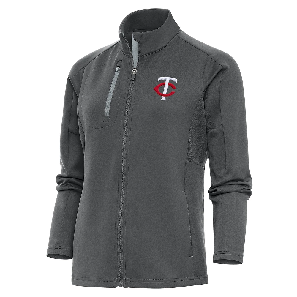 Women's Antigua Pewter Minnesota Twins Generation Full-Zip Jacket