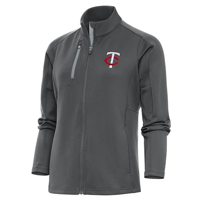 Women's Antigua Pewter Minnesota Twins Generation Full-Zip Jacket