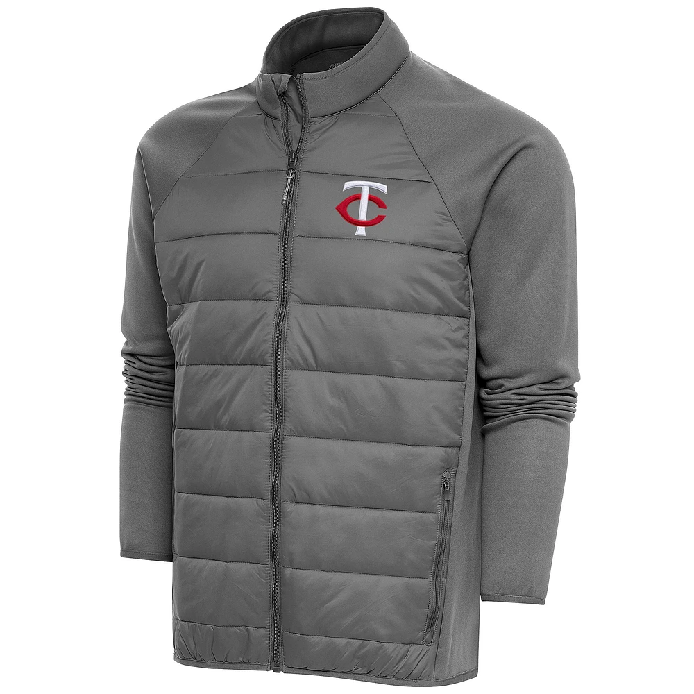 Men's Antigua Steel Minnesota Twins Altitude Full-Zip Jacket