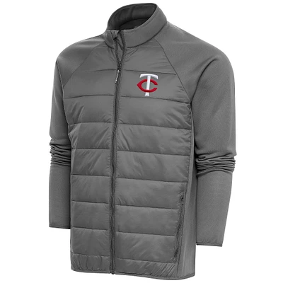 Men's Antigua  Steel Minnesota Twins Altitude Full-Zip Jacket