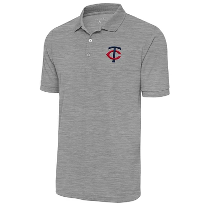 Men's Antigua  Gray Minnesota Twins Legacy Pique Polo