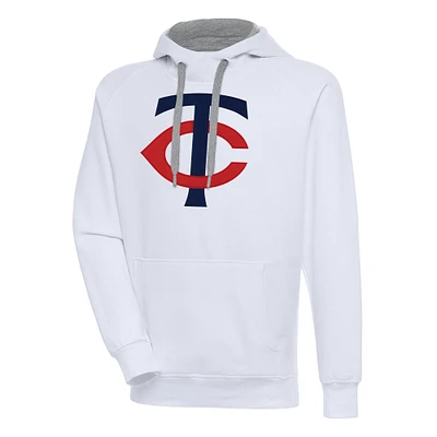 Men's Antigua  White Minnesota Twins Victory Pullover Hoodie