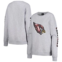 Women's Cuce Heather Gray Arizona Cardinals Sequined Logo Pullover Sweatshirt