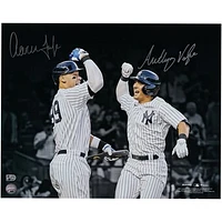 Aaron Judge and Anthony Volpe New York Yankees Autographed 16" x 20" Celebrating Volpe Home Run Spotlight Photograph