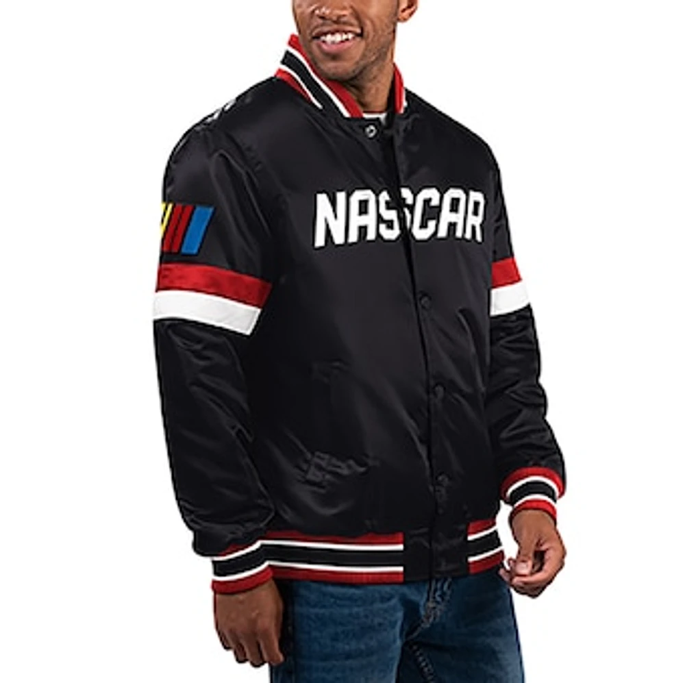 Men's Starter Black NASCAR Home Game Full-Snap Varsity Jacket