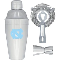 The Memory Company North Carolina Tar Heels Stainless Steel Shaker, Strainer & Jigger Set