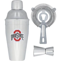 The Memory Company Ohio State Buckeyes Stainless Steel Shaker, Strainer & Jigger Set