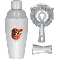 The Memory Company Baltimore Orioles Stainless Steel Shaker, Strainer & Jigger Set