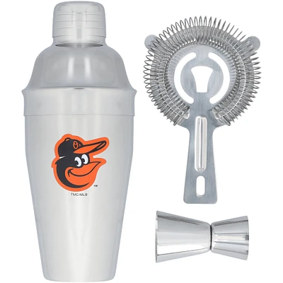 The Memory Company Baltimore Orioles Stainless Steel Shaker, Strainer & Jigger Set