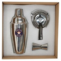 The Memory Company Houston Astros Stainless Steel Shaker, Strainer & Jigger Set