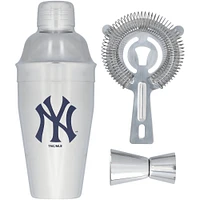 The Memory Company New York Yankees Stainless Steel Shaker, Strainer & Jigger Set