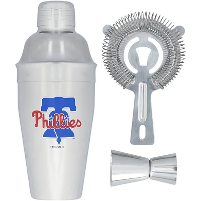 The Memory Company Philadelphia Phillies Stainless Steel Shaker, Strainer & Jigger Set