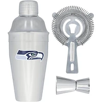 The Memory Company Seattle Seahawks Stainless Steel Shaker, Strainer & Jigger Set