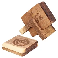 The Memory Company Chicago Cubs 6-Pack Acacia Wood Coaster Set