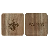 The Memory Company New Orleans Saints 6-Pack Acacia Wood Coaster Set